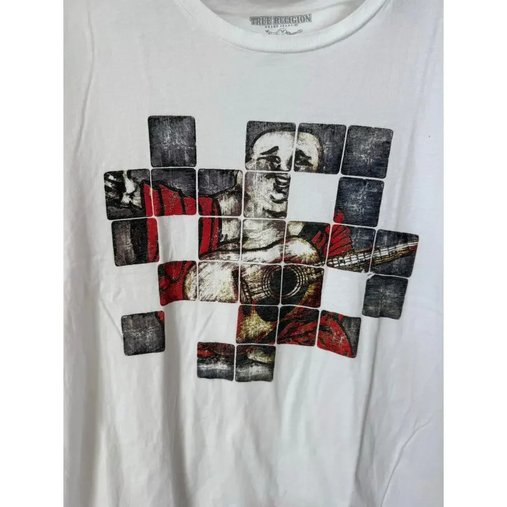 True Religion Men’s Buddha Checks Crew Neck T-Shirt Size XXL